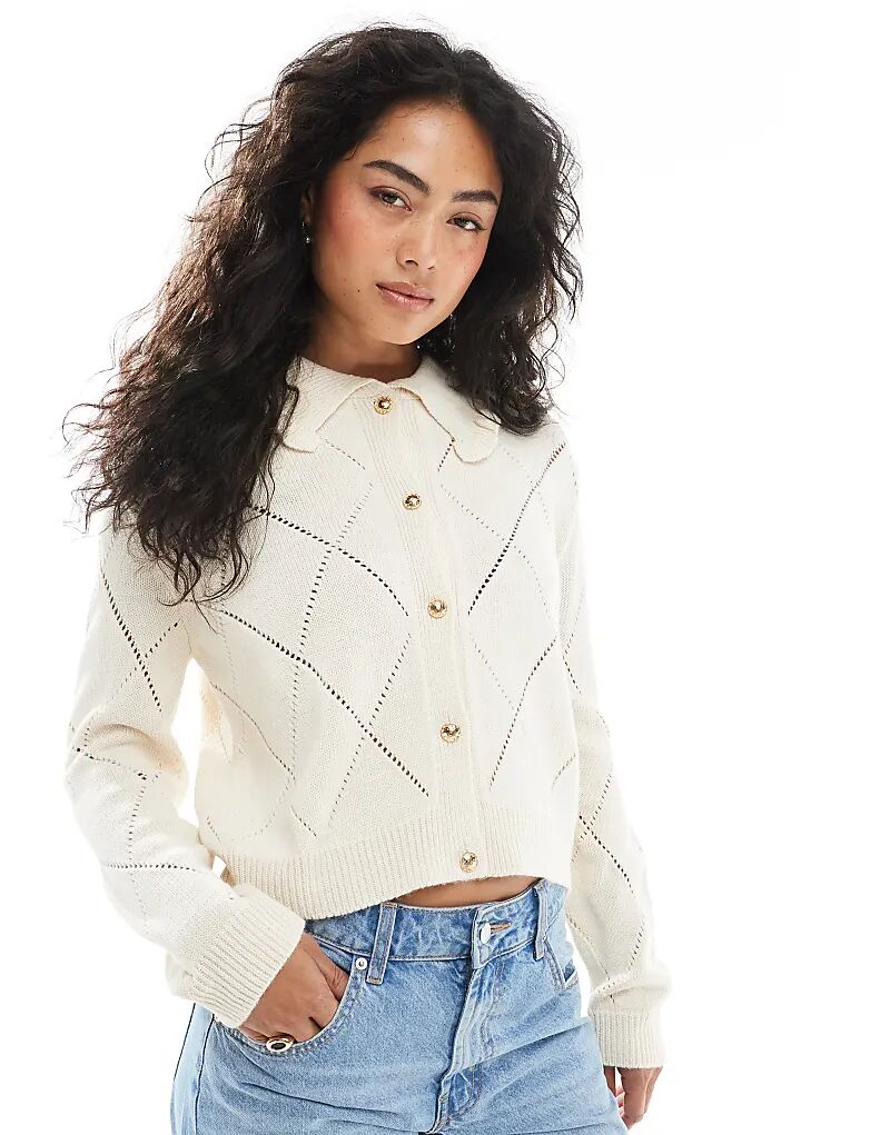 

Кардиган Miss Selfridge в цвете пахты, ромбовидной вязки