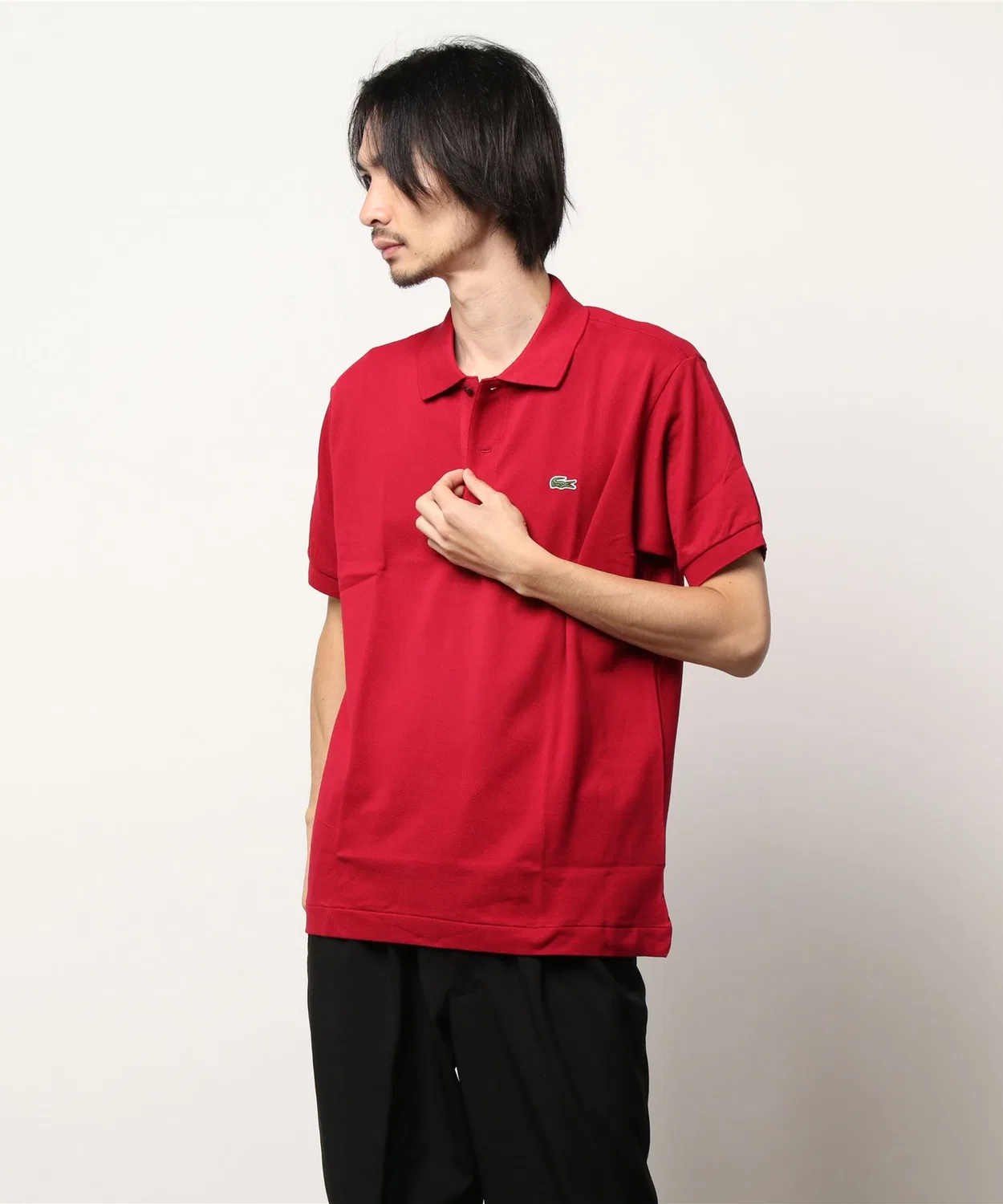 Поло LACOSTE L.12.12 из хлопка, бордовый