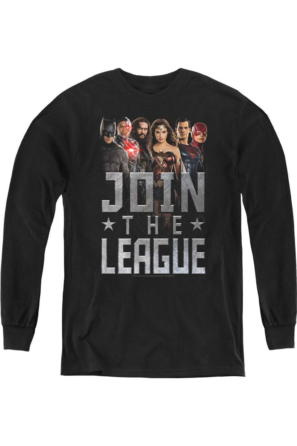 

Футболка с длинным рукавом "Justice League: Вступай в Лигу" для молодежи Gildan, черный