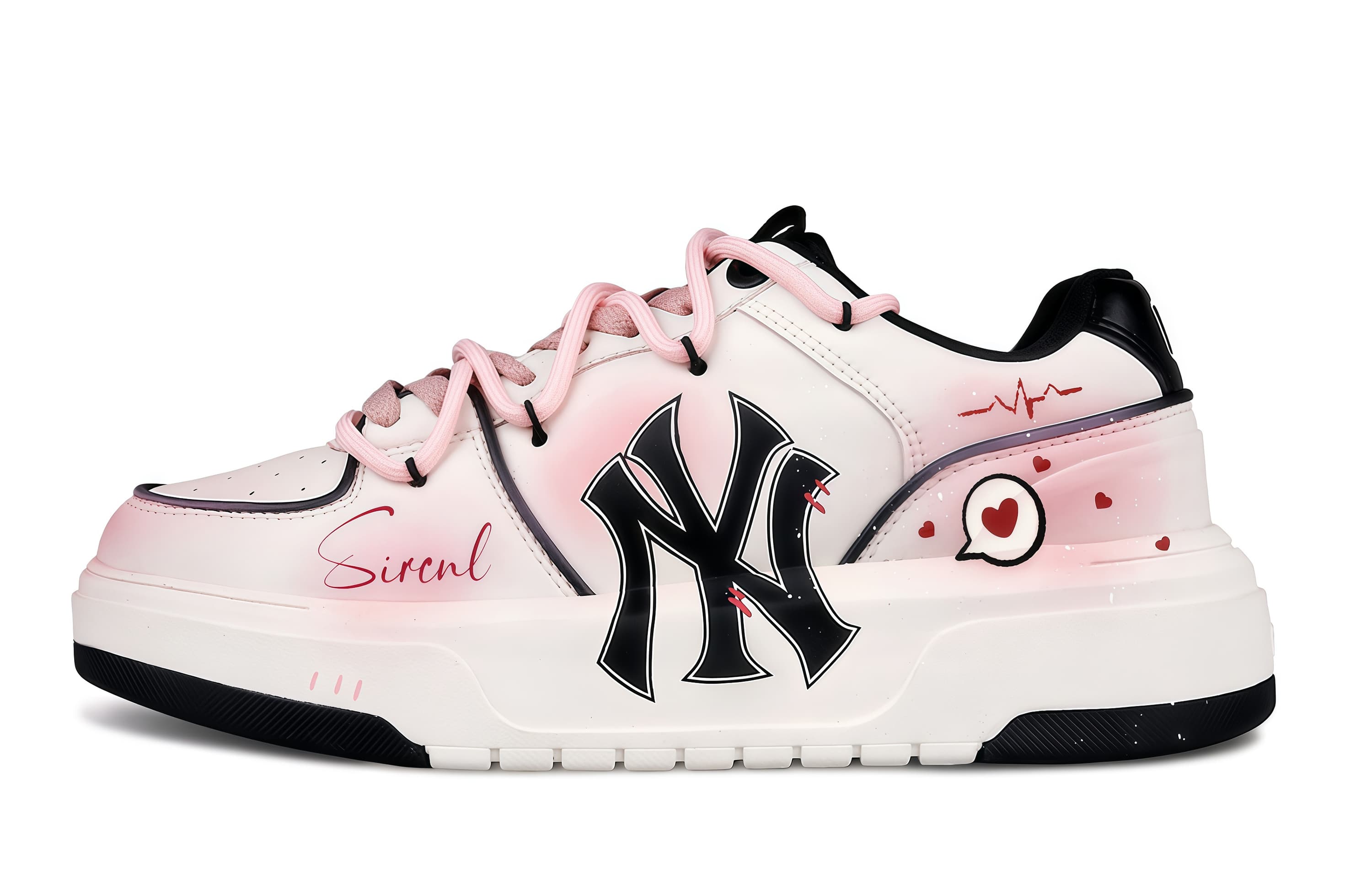 

MLB Толстые кеды для скейтбординга Chunky Liner Love Journal из износостойкого полиуретана, унисекс, розовые и белый