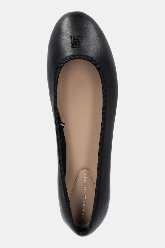 Кожаные балетки TH Hardware Leather Ballerina Tommy Hilfiger, черный — фото 4