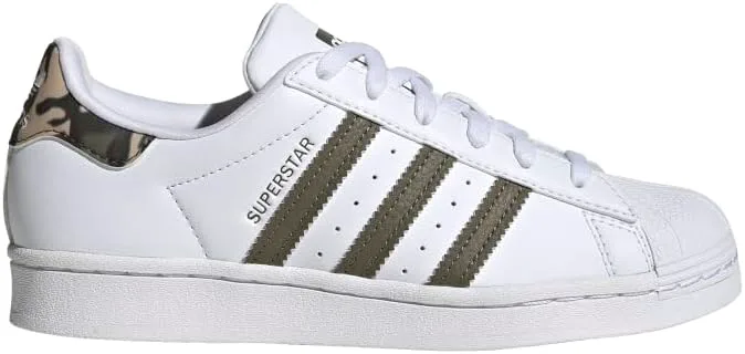 

Кроссовки Adidas Superstar для детей и взрослых, белый/оливковый