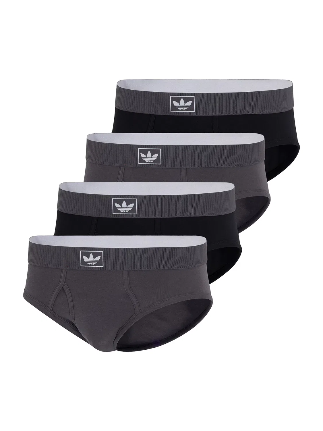 Трусы мужские Adidas Originals Comfort Cotton Rib темно-серого и черного цвета