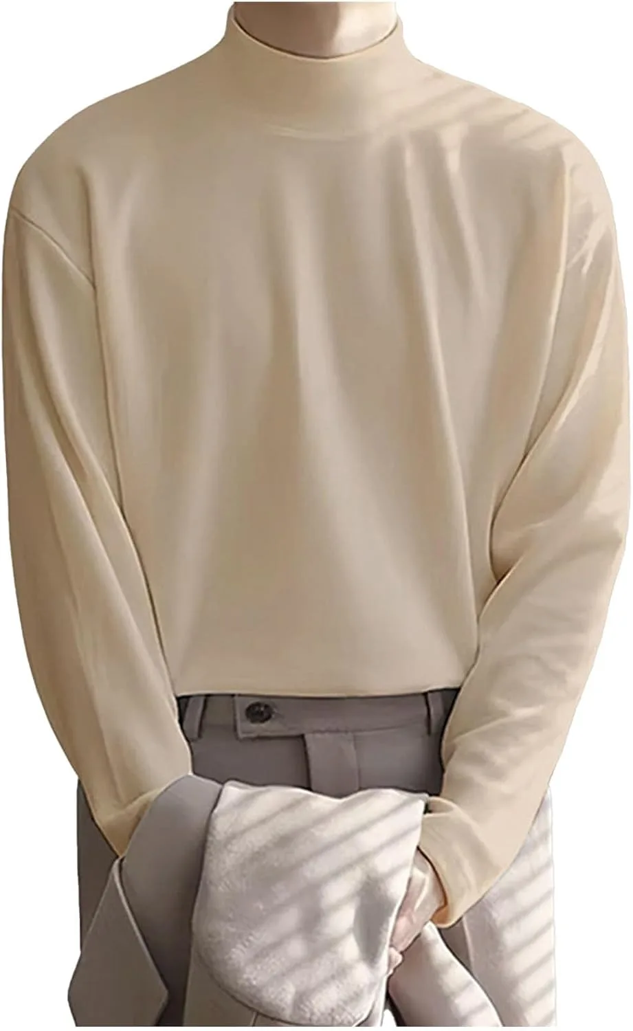 

Мужской свитер-водолазка с длинным рукавом, Slim Fit, для зимы