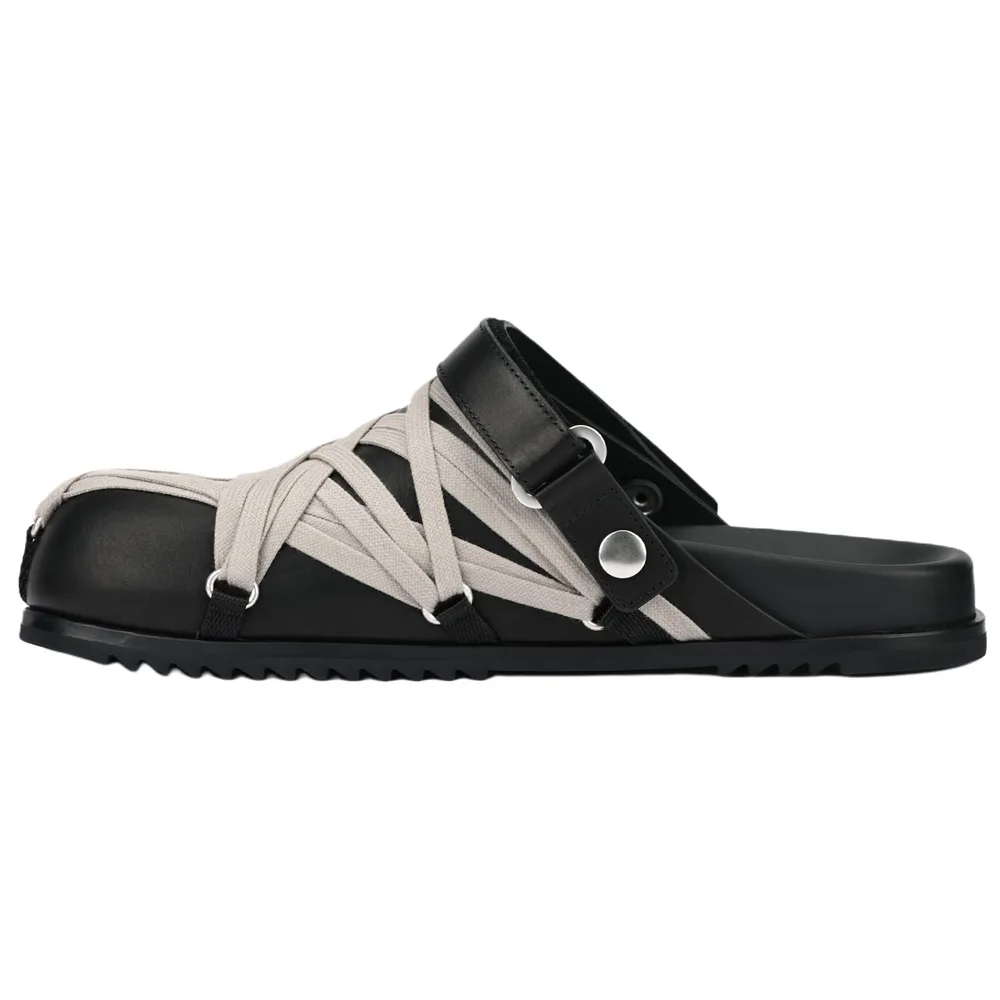 RICK OWENS Кожаные повседневные туфли RO Megalace для мужчин, черные