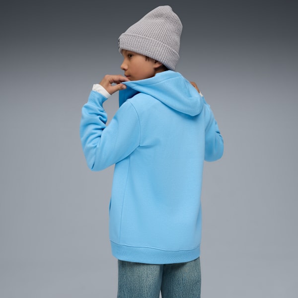 Футбольная толстовка с капюшоном на молнии для больших детей Manchester City Soccer Essentials Puma, синий — фото 4