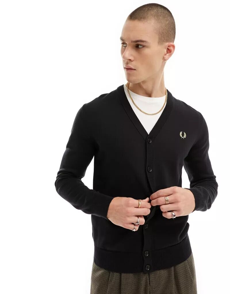 

Черный классический кардиган Fred Perry