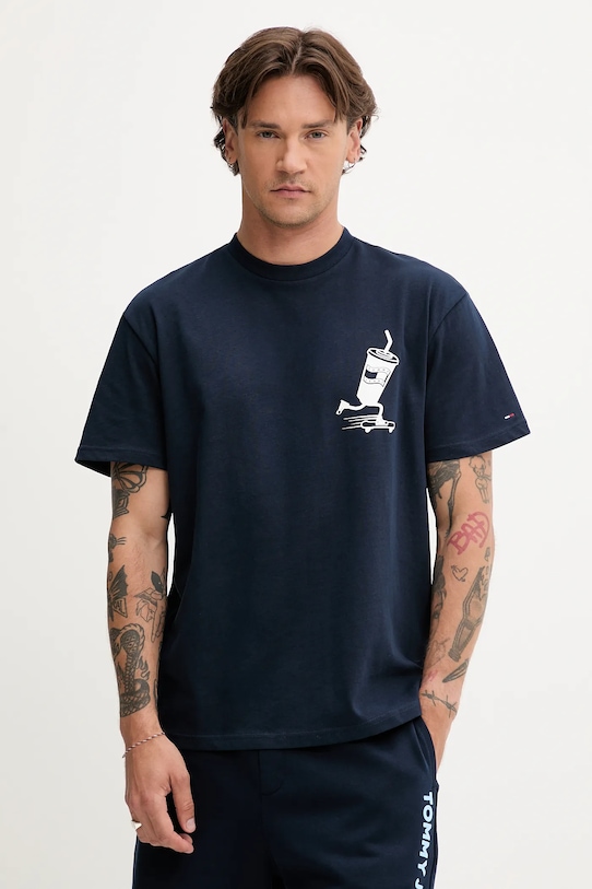 

Хлопковая футболка Tommy Jeans, темно-синий