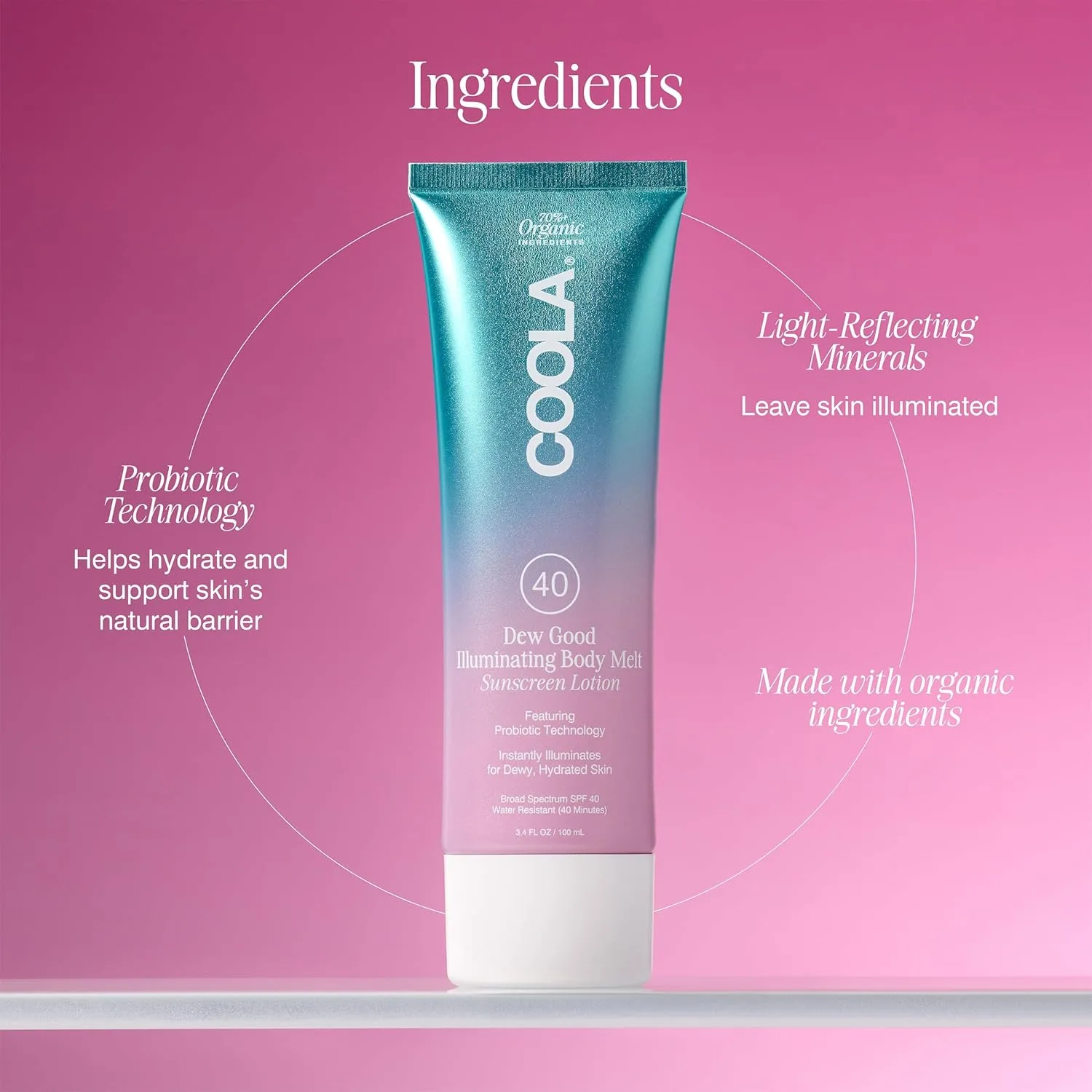 COOLA Organic Dew Good Illuminating Probiotic Serum with SPF 30, Dermatologist tested Sunscreen with Plant-Derived BlueScreen Digital De-Stress Technology, 1.15 Fl Oz — фото 4