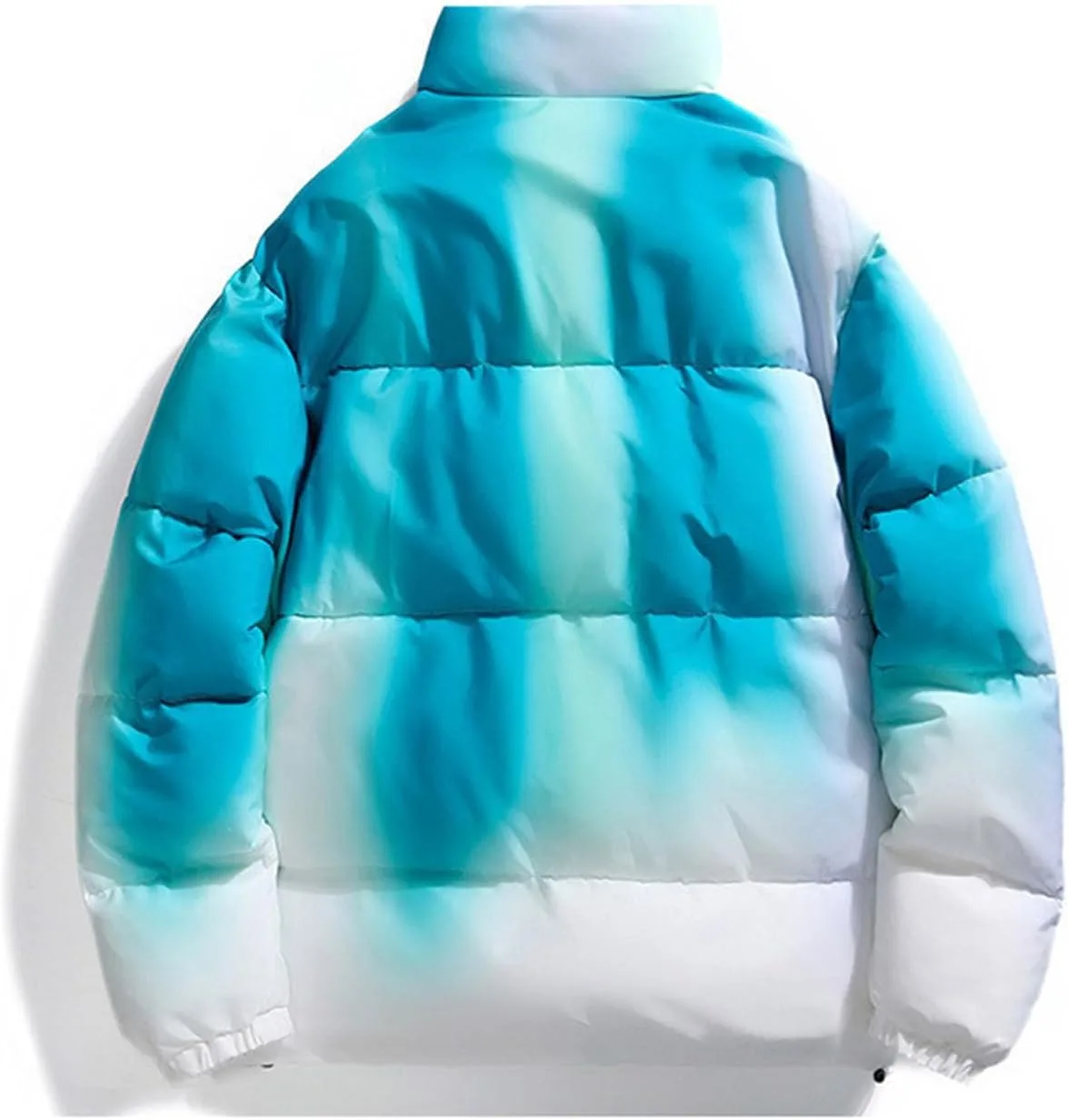 Унисекс мужская пуховик с градиентным цветом стеганая куртка зимняя утепленная пуховая парка плюс размер верхняя одежда Generic, зеленый — фото 3
