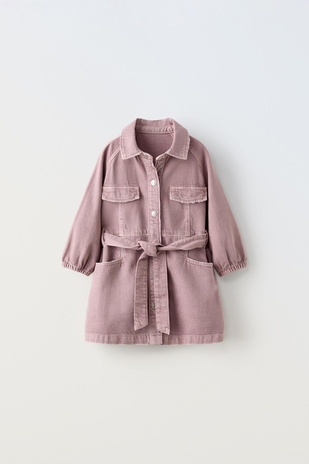 

Платье из твила с поясом ZARA, лиловый