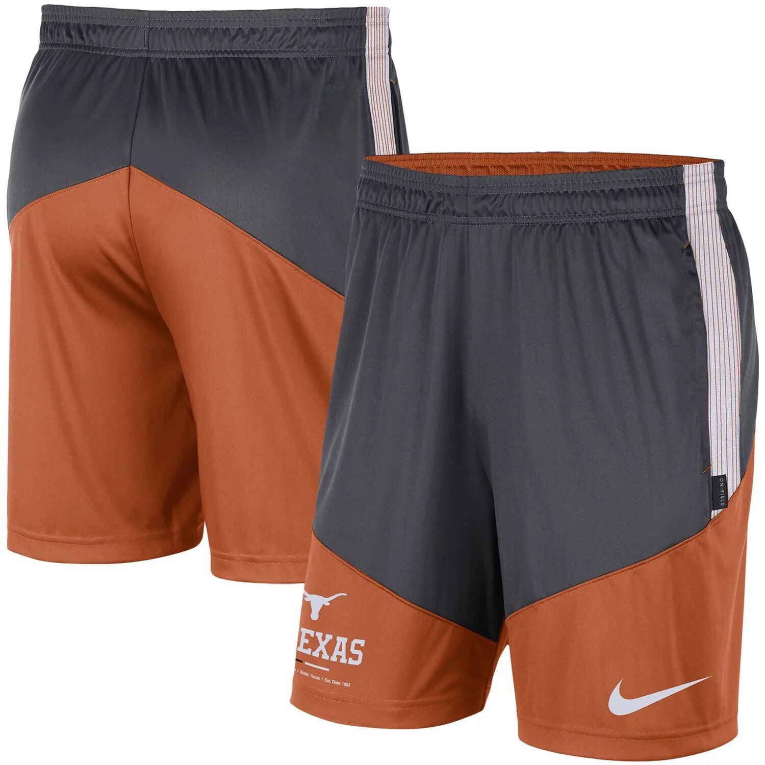 

Мужские трикотажные шорты цвета антрацит/оранжевый Texas Longhorns Team Performance Nike
