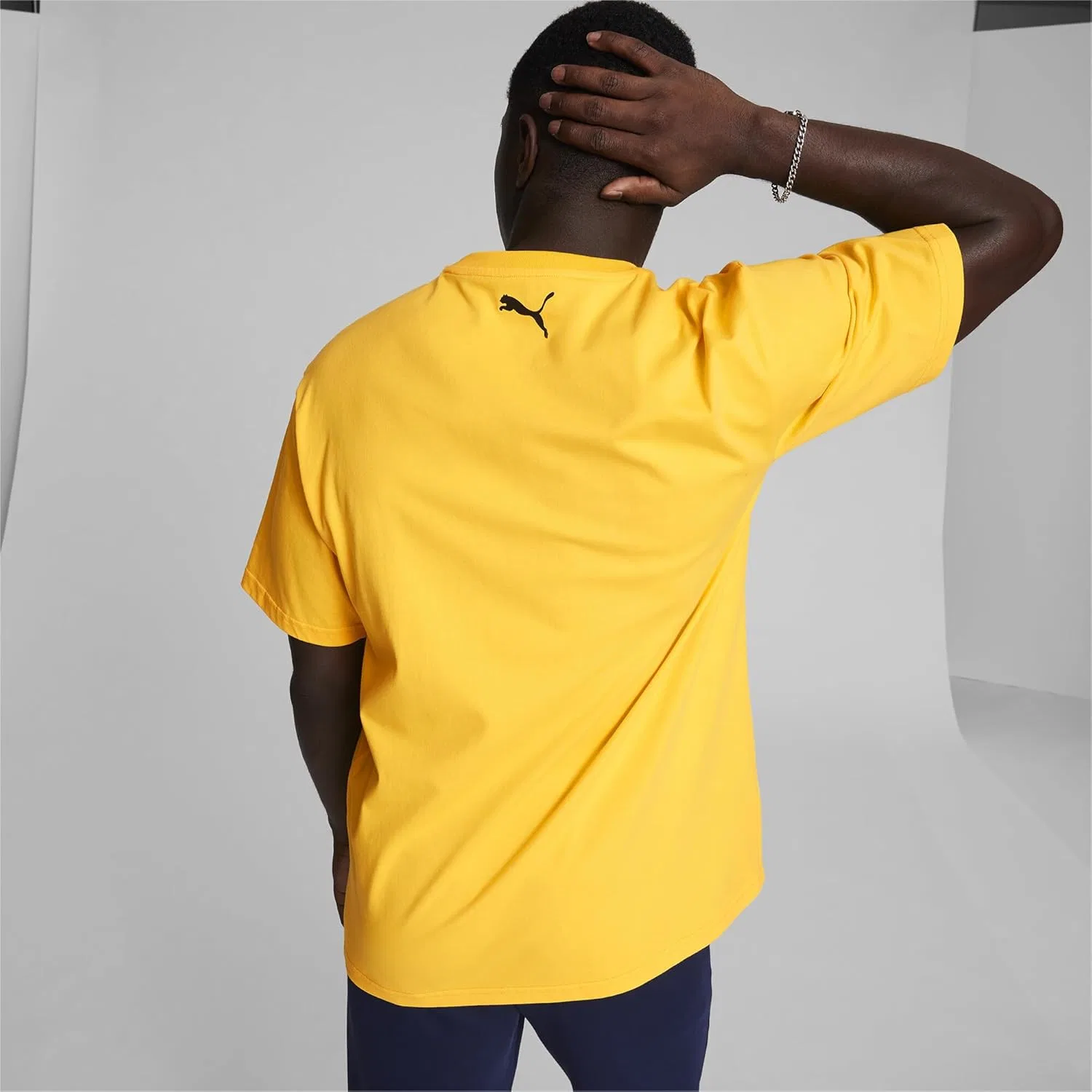 Мужская толстовка PUMA с графическим принтом "Олимпийская деревня", повседневная верхняя одежда - черная — фото 4