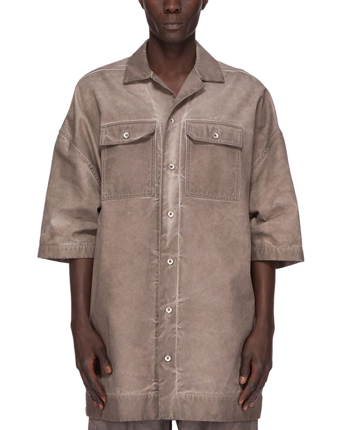 

Магнум Томми Рубашка с коротким рукавом Regular Fit DRKSHDW Rick Owens, коричневый/бежевый