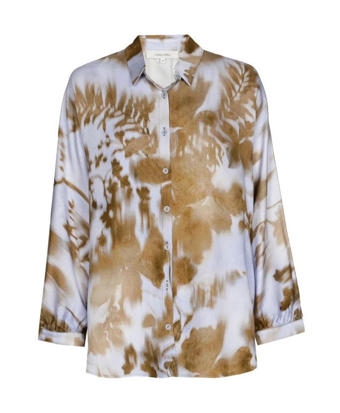 

Блузка из вискозы с принтом цвета сине-бежевого Marie Mãro, мультиколор