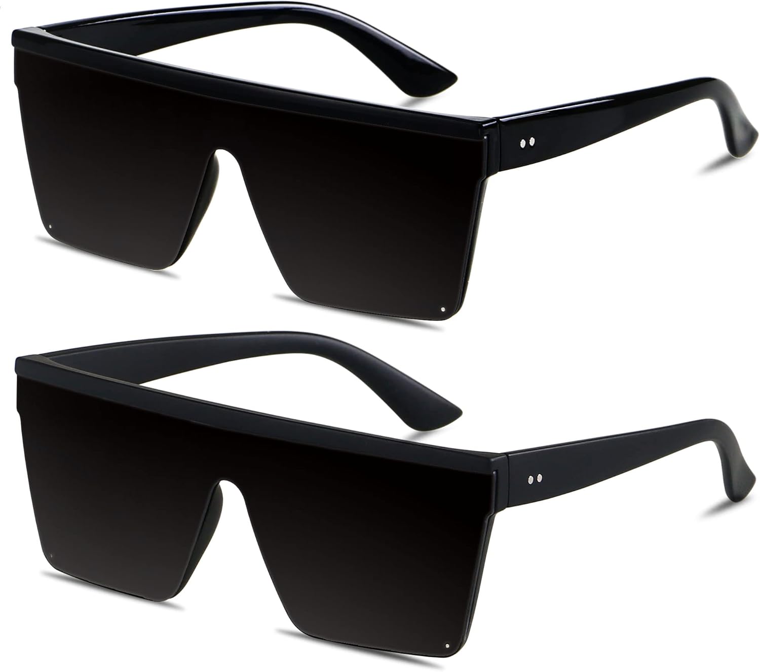 

Солнцезащитные очки LYZOIT квадратной формы большого размера для женщин и мужчин, с плоской верхней частью, модные, с большой защитой от УФ-излучения, без оправы, (Super Dark Lens) Glossy Black + Matte Black | Category 4 Lenses