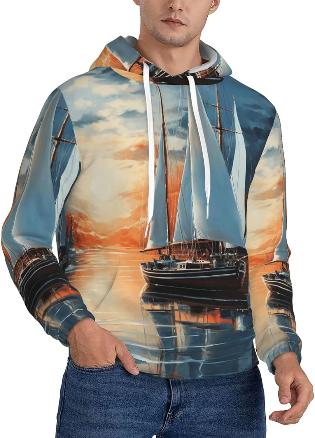 

Мужской худи с капюшоном и карманом SDTYKHJ