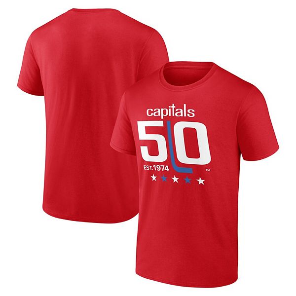 

Мужская красная футболка washington capitals 50th anniversary Unbranded