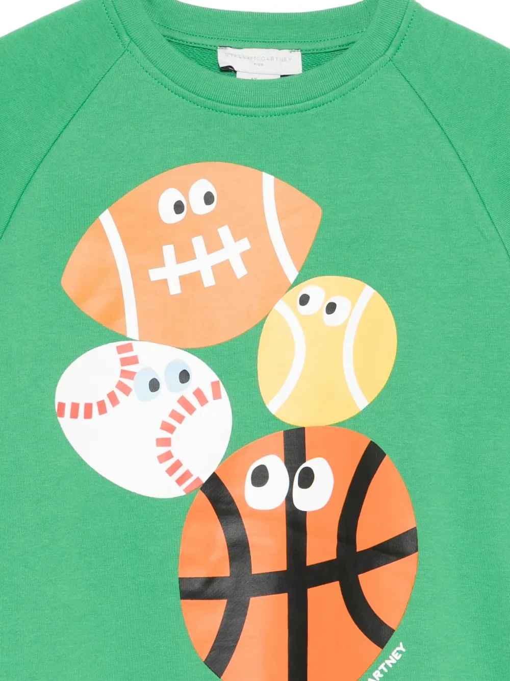 Свитшот с спортивным принтом Stella McCartney Kids, зеленый — фото 3