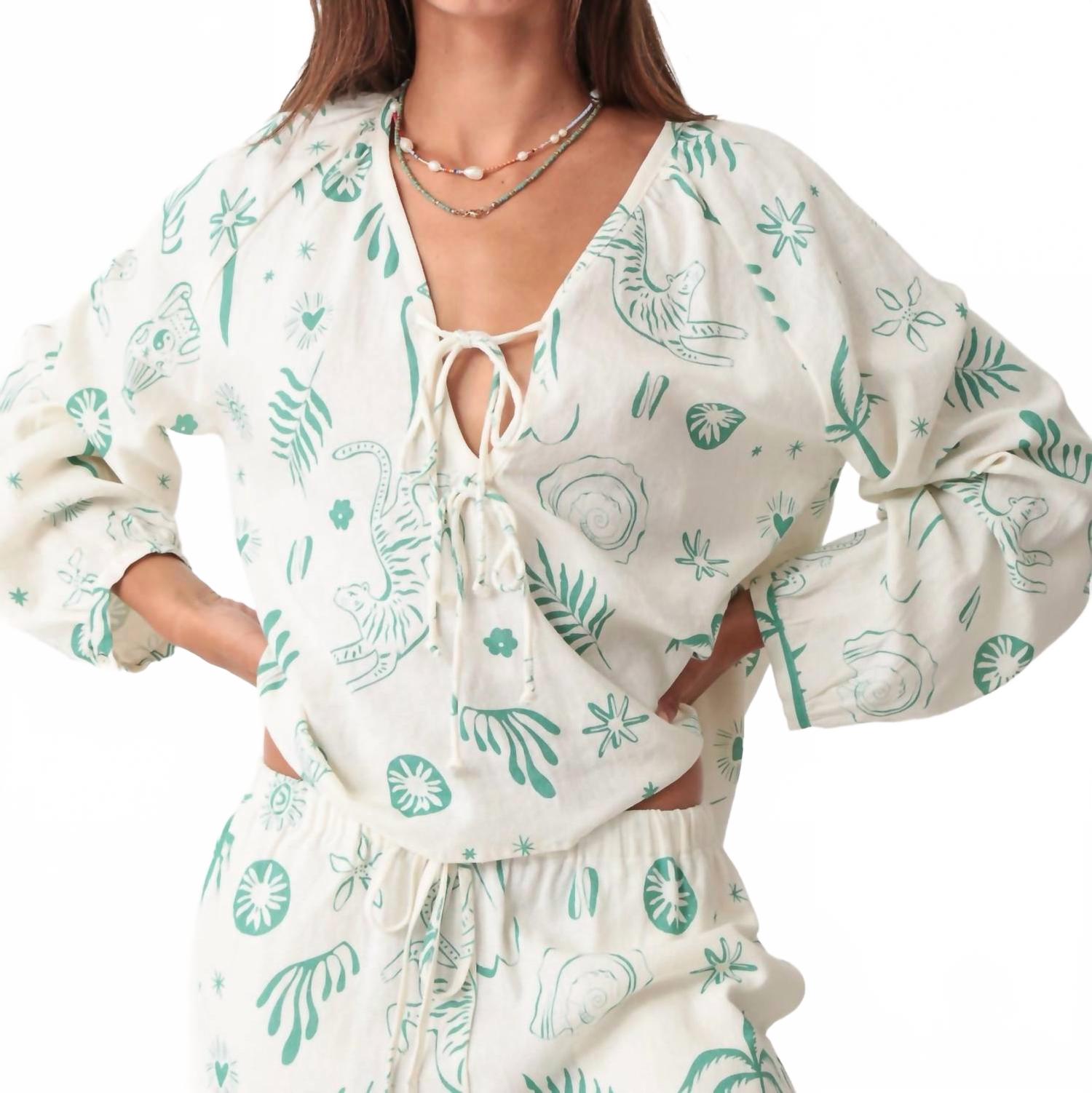 

Меридиан топ с завязками в графическом принте Electric & Rose, Dream Graphic