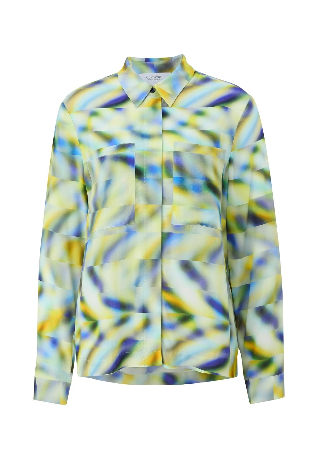 

Блузка на пуговицах MIT ALLOVER-PRINT comma casual identity, синий
