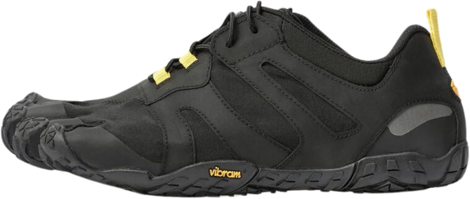 

Мужские кроссовки Vibram FiveFingers V-Trail 2.0 | Беговые кроссовки босиком для трейл-раннинга и бездорожья с отличным сцеплением и стабильностью, черный/желтый