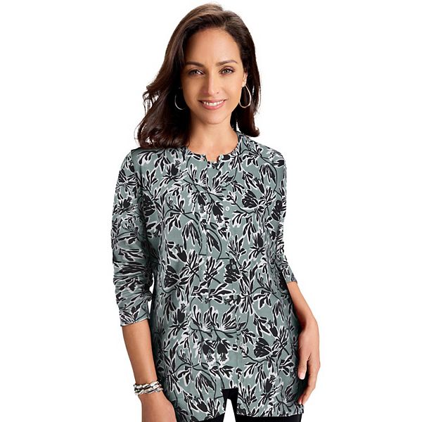 

Кардиган женский плюс сайз Jessica London, Grey Spruce Botanical