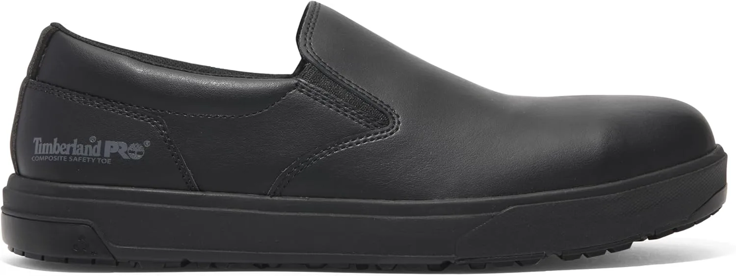 Мужские рабочие туфли Timberland PRO Berkley Slip-on с композитным носком, статическим рассеянием и повседневным промышленным стилем, черный — фото 3