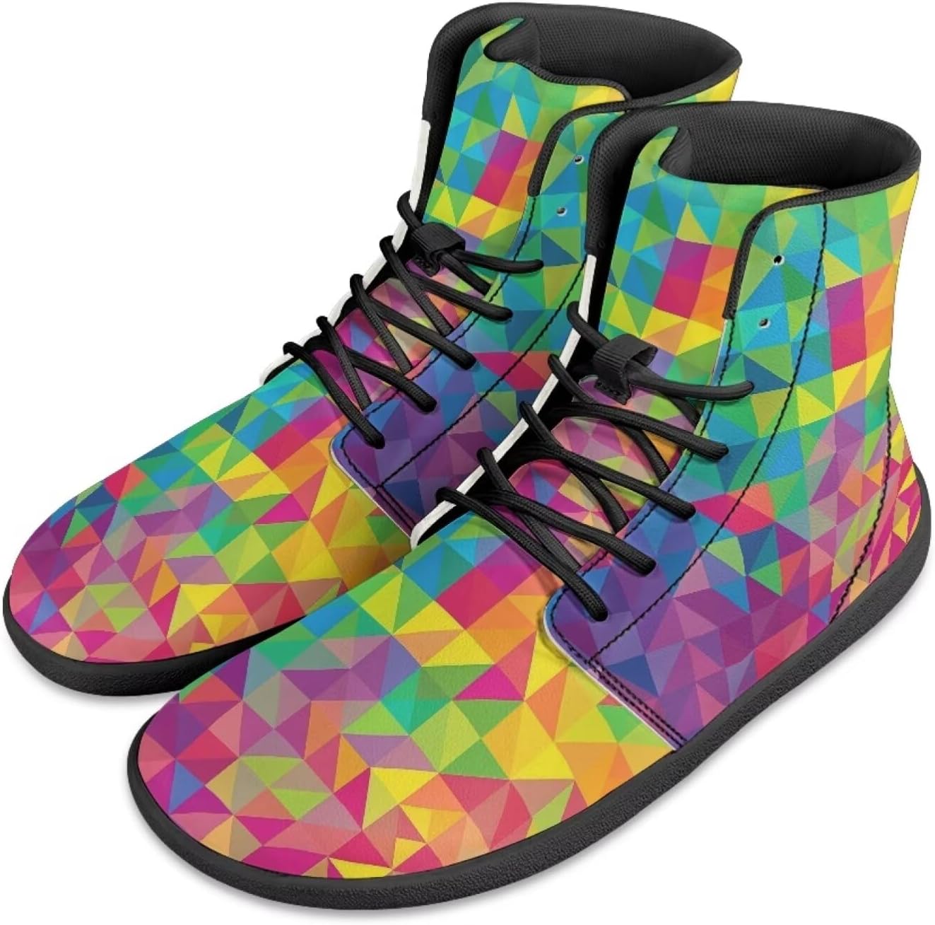 

Мужские кроссовки Jeiento Mens Galaxy Barefoot, повседневные с широким носком, из искусственной кожи, минималистичные, для бега, с нулевым перепадом, Colorful Geometric