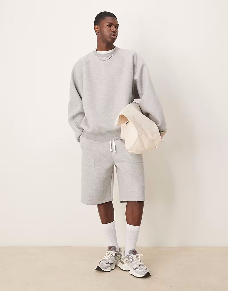 

Шорты-бермуды ASOS DESIGN из плотной ткани с эффектом скуба серого меланжевого цвета - СЕРЫЕ