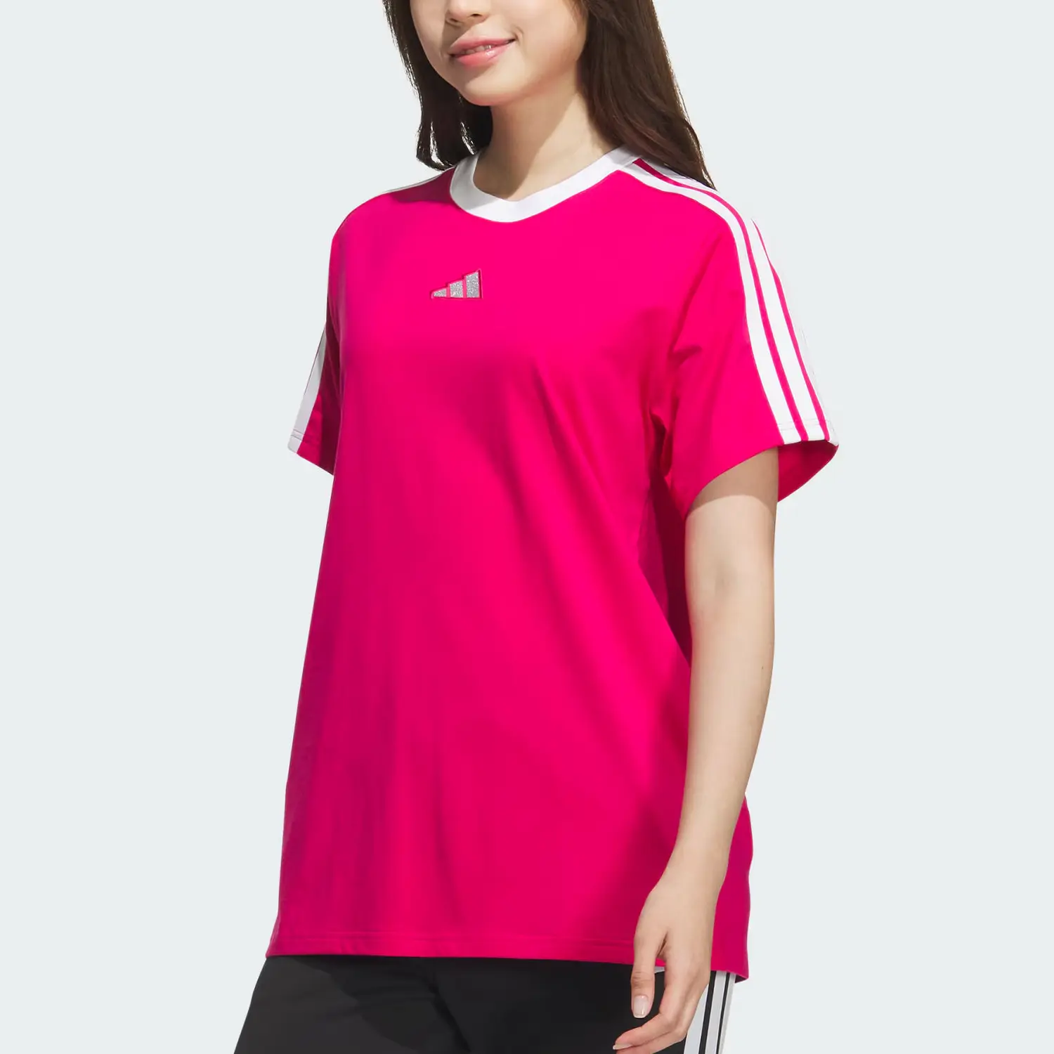Футболка Boyfriend SS25 женская Adidas, розовый — фото 4