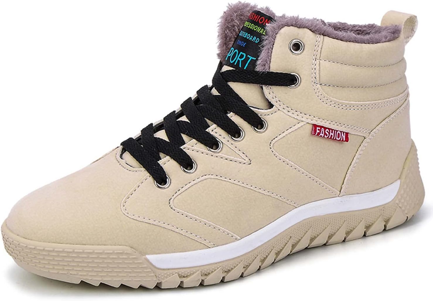 

Мужские зимние ботинки Eliogn, сохраняющие тепло, для активного отдыха на снегу, с меховой подкладкой, противоскользящие, для пеших прогулок, зимняя обувь для мужчин, бежевый