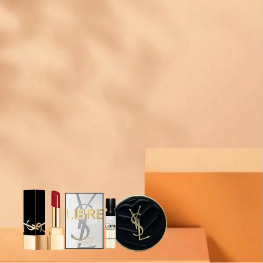 Набор Yves Saint Laurent: губная помада Rouge Pur Couture The Bold NM 1,3 г + парфюмерная вода Libre, 1,2 мл + кушон Le Cushion Encre De Peau B20 — фото 4