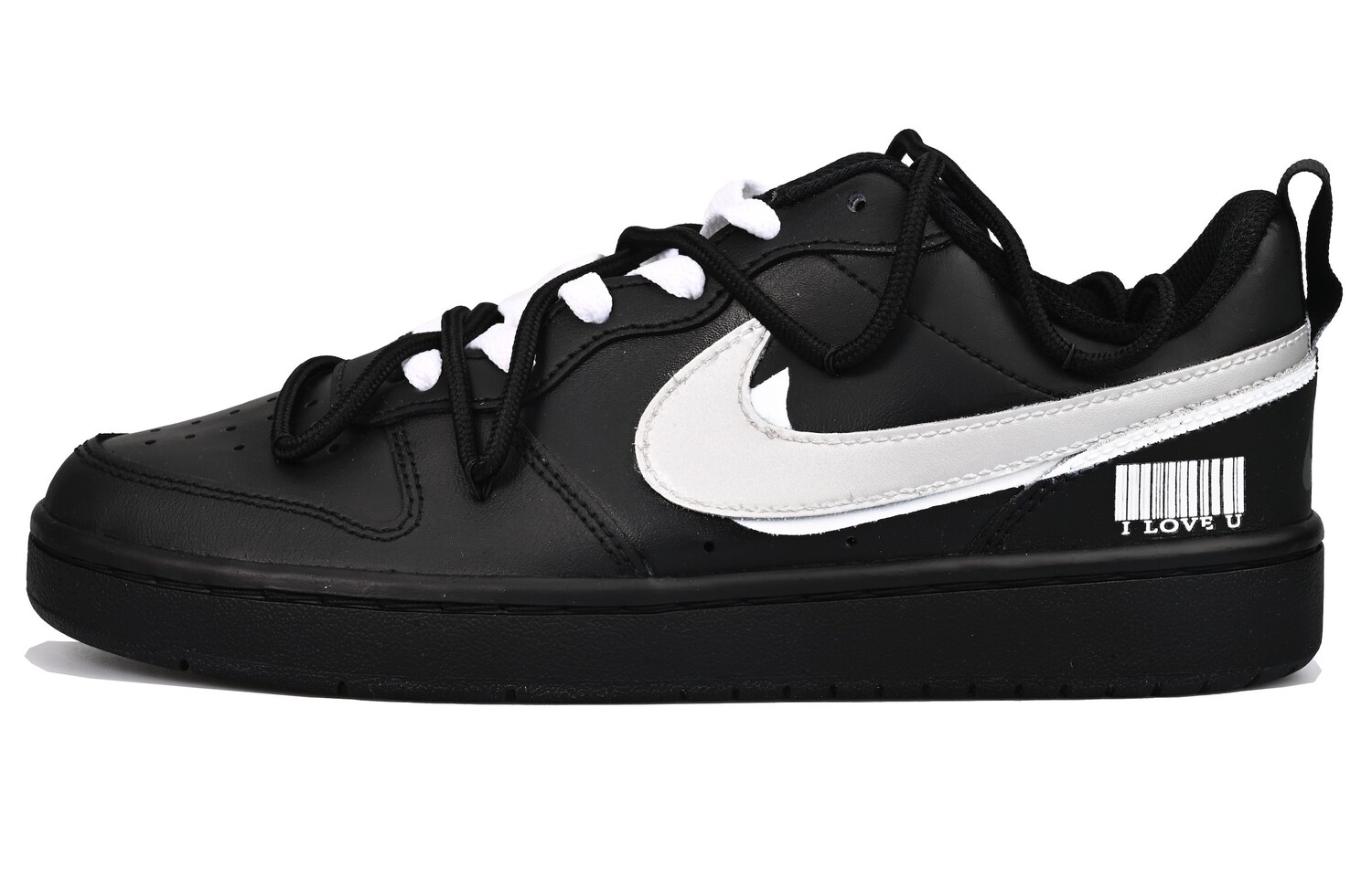

Кроссовки Nike Court Borough Skateboarding Shoes Women's Low-top Black/silver, черный/серебряный