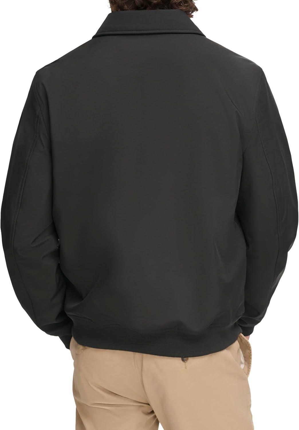 Легкая водонепроницаемая куртка-бомбер для мужчин Tommy Hilfiger, Black Softshell W. Laydown Collar — фото 4