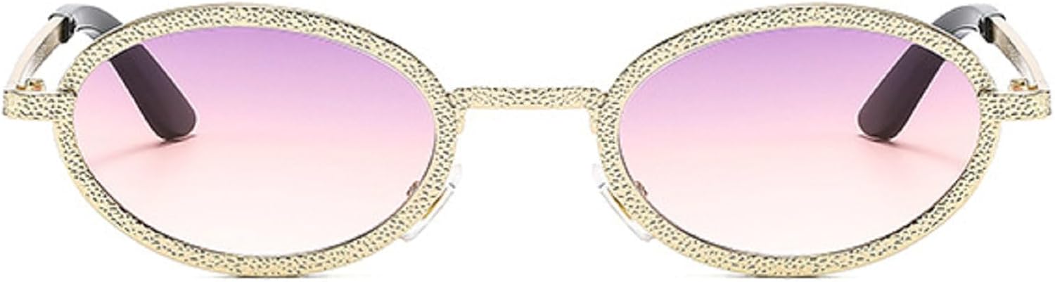 

Овальные женские солнцезащитные очки, винтажные мужские панк-очки, маленькая металлическая оправа, градиентные солнцезащитные очки для улицы, 90-е годы, защита от УФ-излучения UV400 N45 mincl, Purple