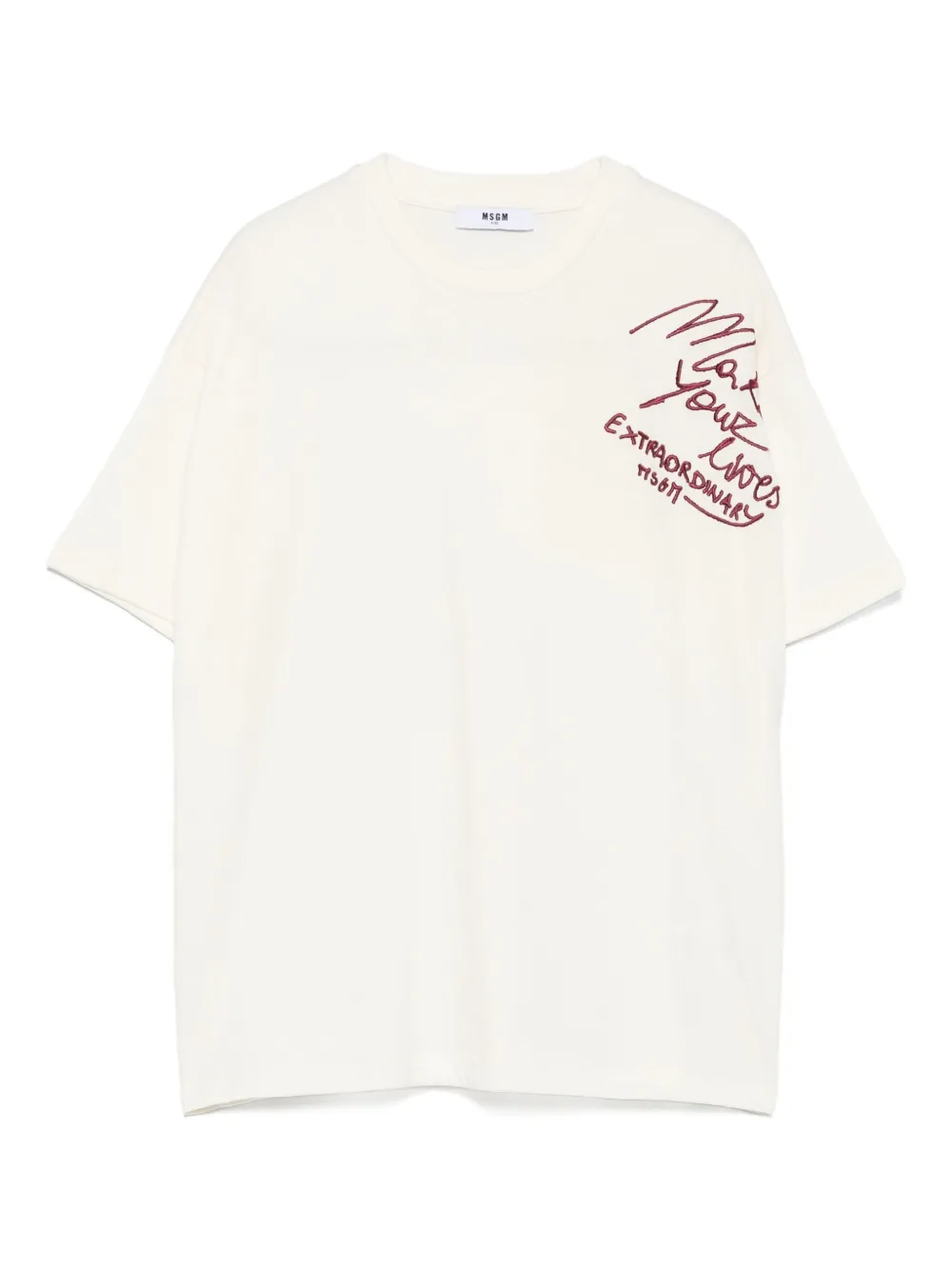 

Футболка с вышитым логотипом MSGM Kids, нейтральный