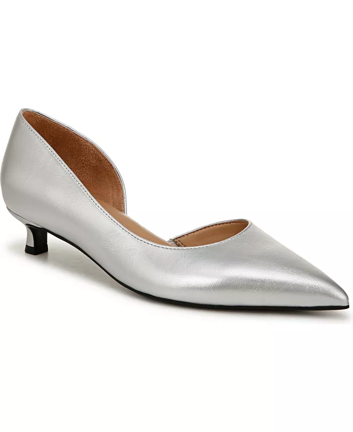 Галлент туфли-лодочки на каблуке "кitten heel" Naturalizer, серебряный