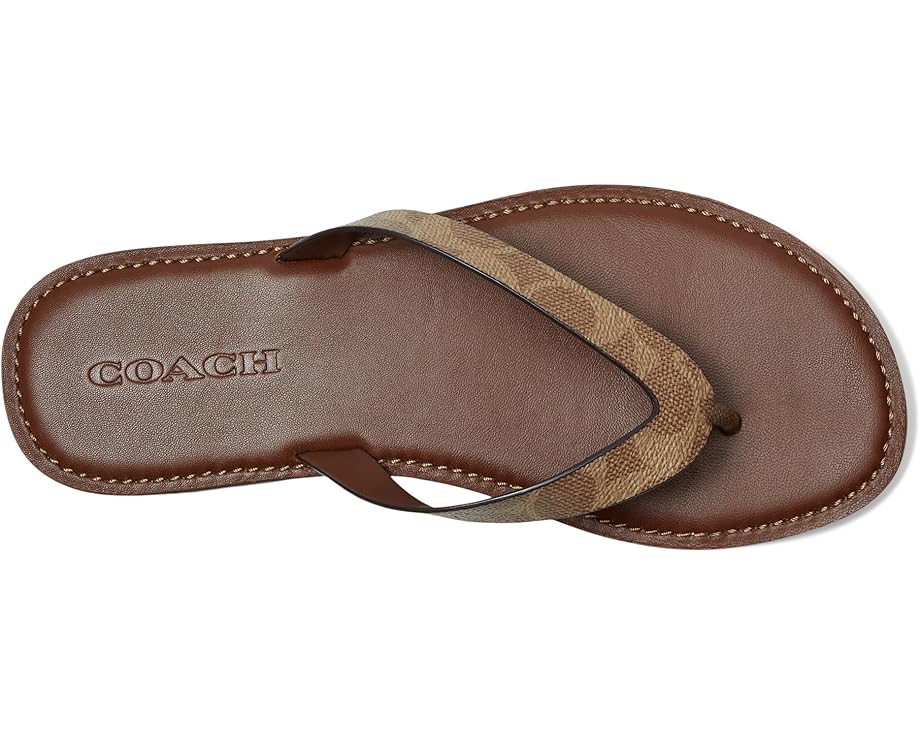 Балетки COACH Brianna Flip Flop In Signature Canvas, коричневый — фото 2