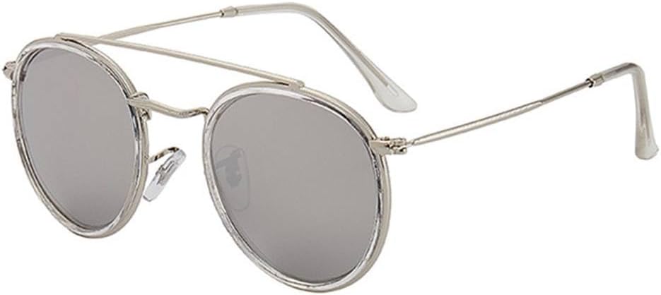 

Ретро круглые металлические солнцезащитные очки для мужчин и женщин в стиле стимпанк, металлическая оправа, модные очки с защитой от УФ-излучения UV400 TYUVIVO, Silver Mercury