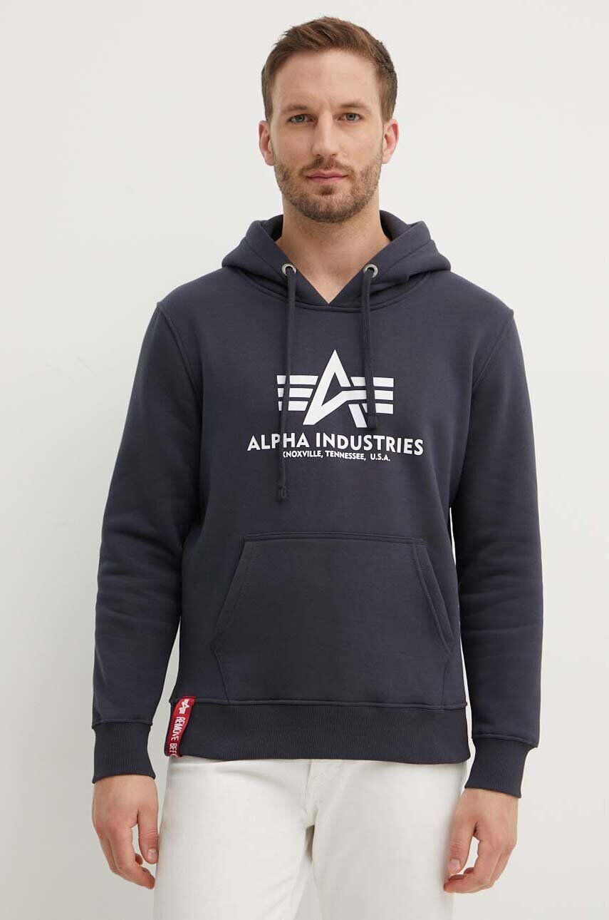

Толстовка с капюшоном Alpha Industries Basic, темно-синий