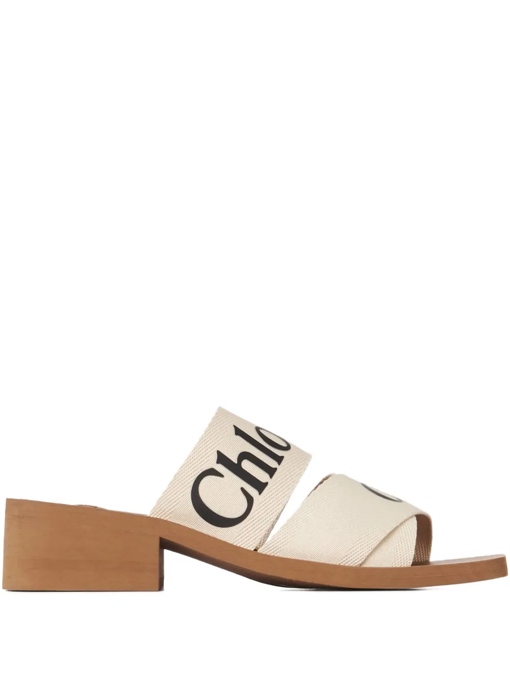 Босоножки на блочном каблуке Chloé, белый