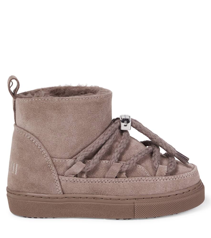 Классические низкие замшевые снегоступы Inuikii Kids, Taupe — фото 3