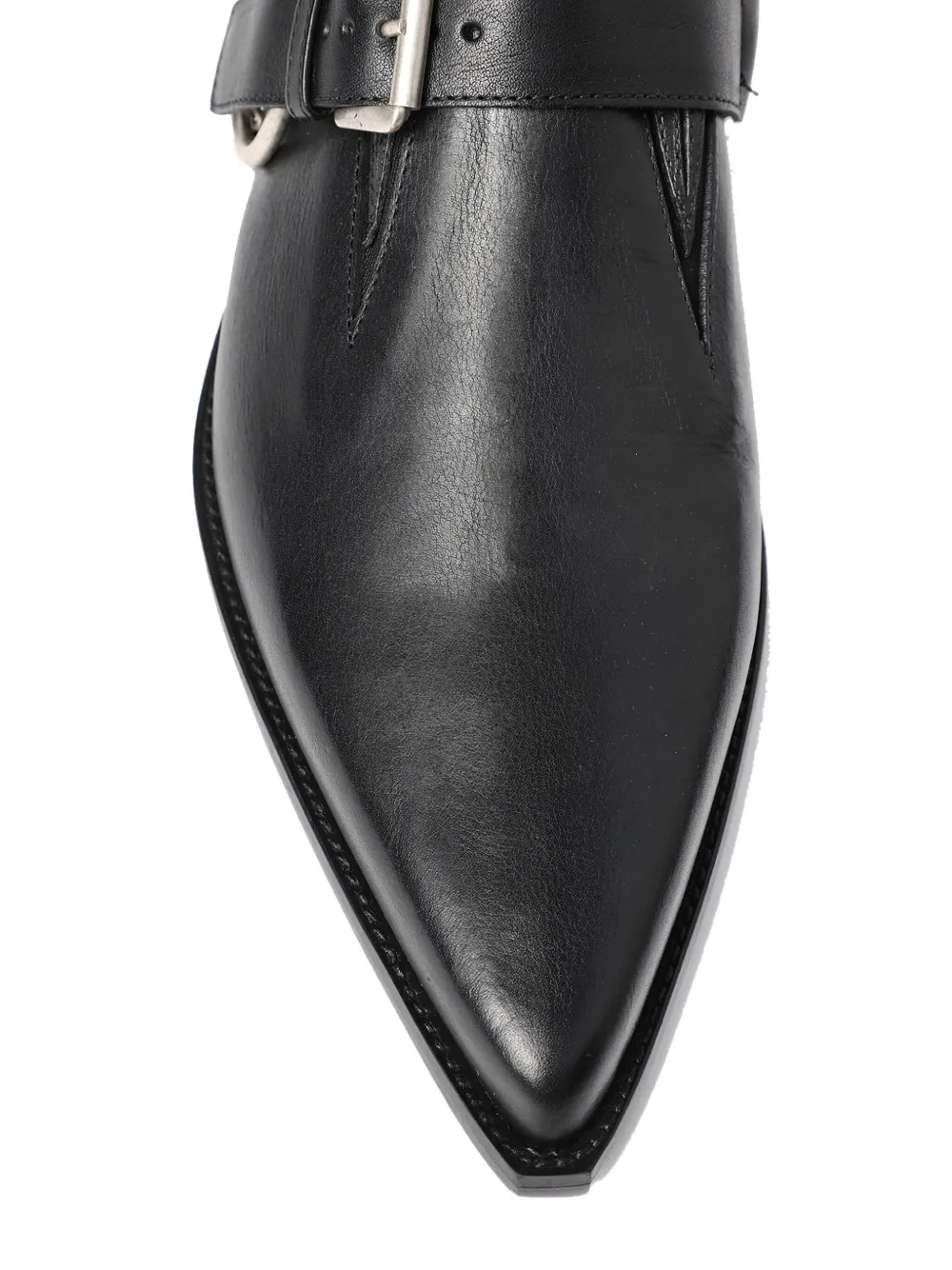 Кожаные монки с заостренными пряжками Ann Demeulemeester, черный — фото 4