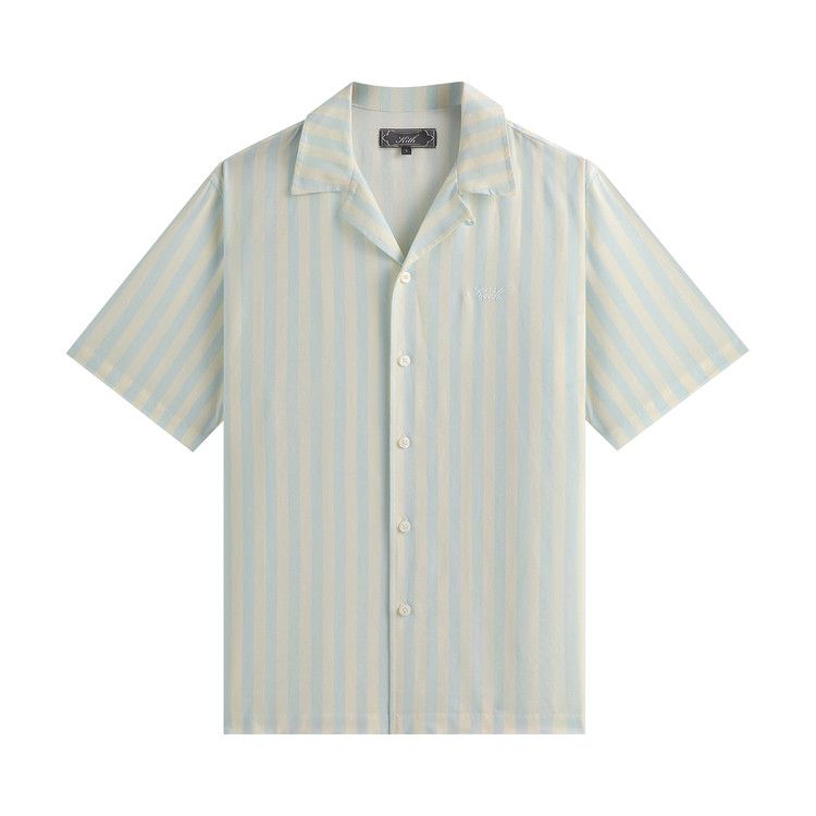

Рубашка Kith Striped Thompson Camp Collar Shirt, Light Indigo