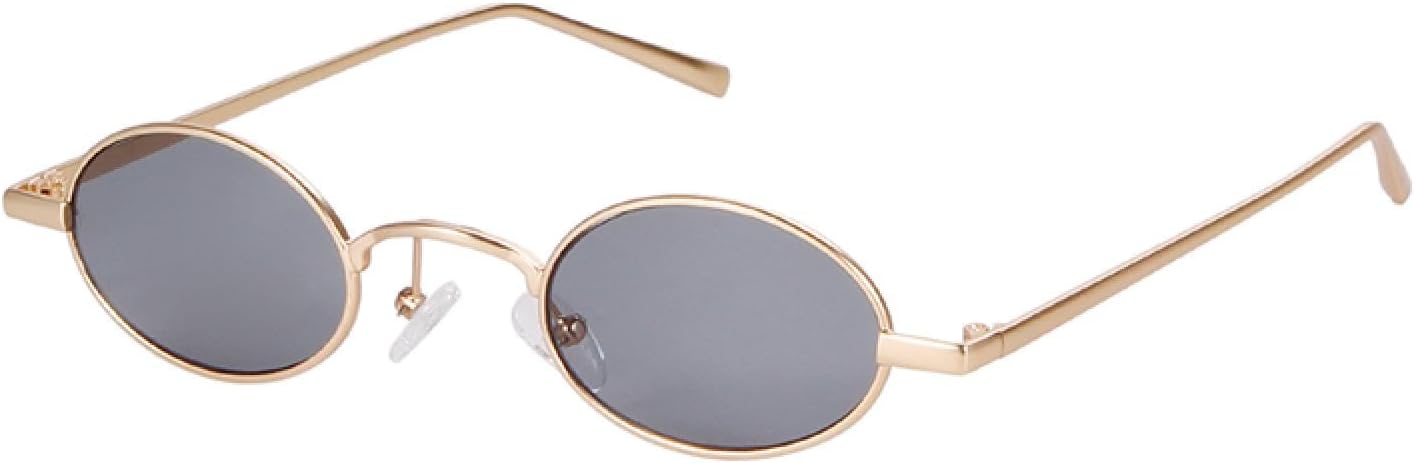 

Винтажные маленькие овальные желтые солнцезащитные очки для женщин и мужчин в стиле ретро 90-х, миниатюрные прозрачные солнцезащитные очки в классической металлической круглой оправе WNCKSQ, C3 Gray