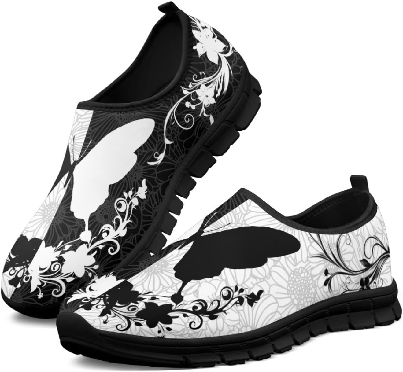 

Кожаные лоферы с принтом бабочки, стрекозы и пчелы, туфли и кроссовки для женщин и мужчин, подходящие для ходьбы и бега Ecaestolph, белый