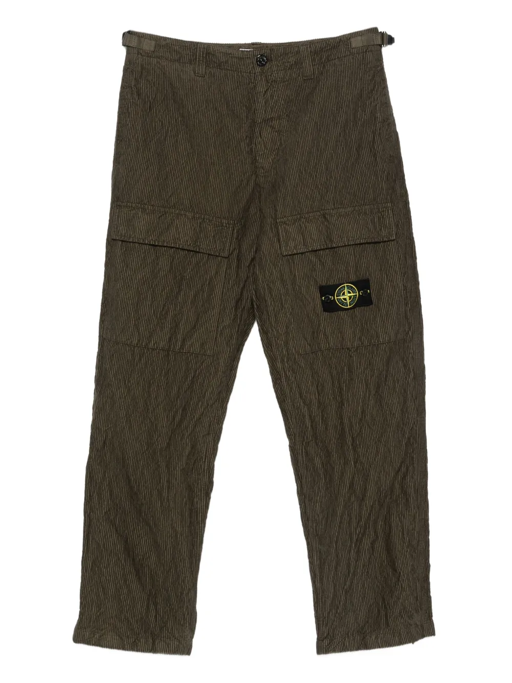 

Прямые брюки из мятого вельвета Stone Island, зеленый