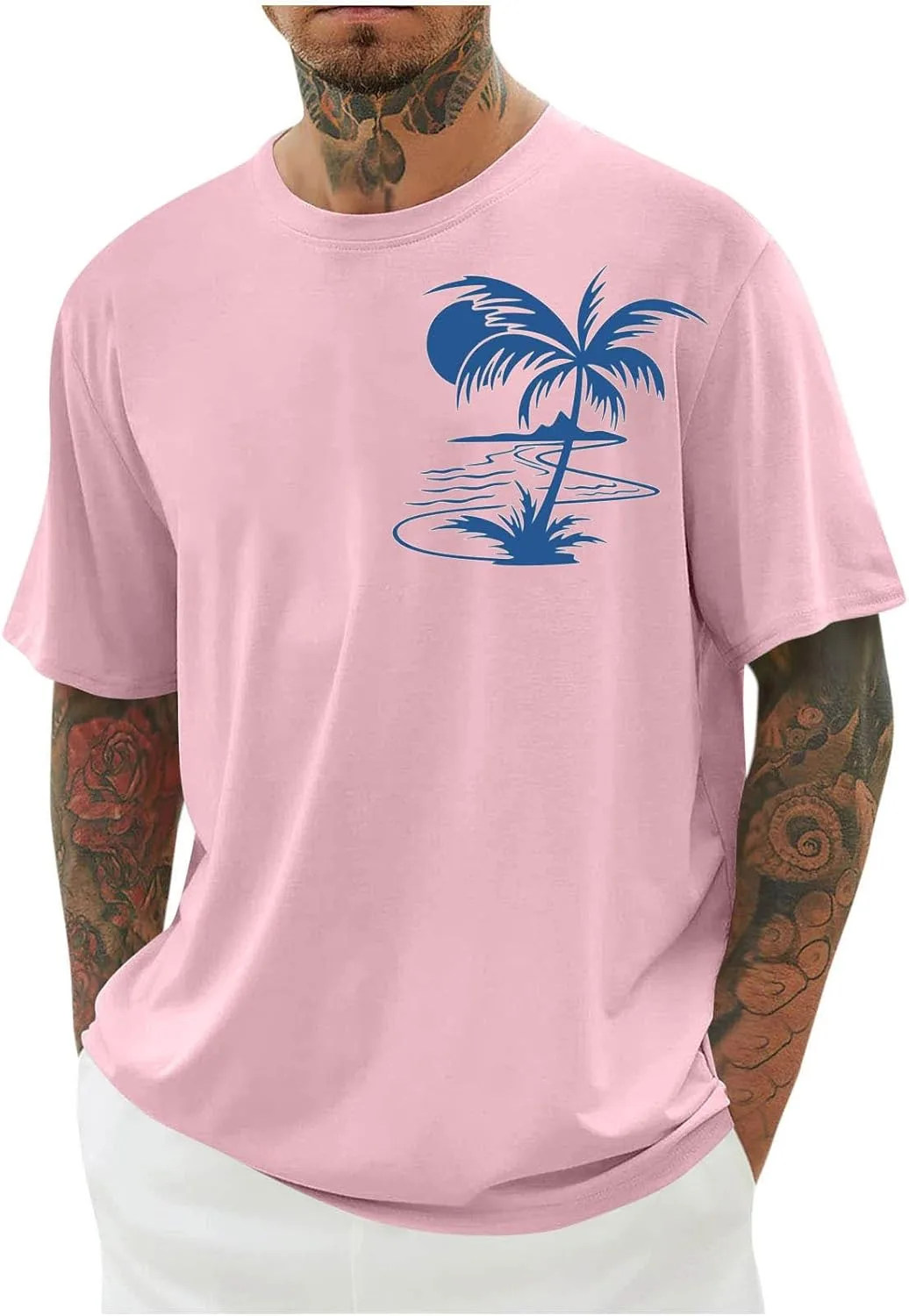 

Мужская футболка Oversized с коротким рукавом и принтом Palm Tree