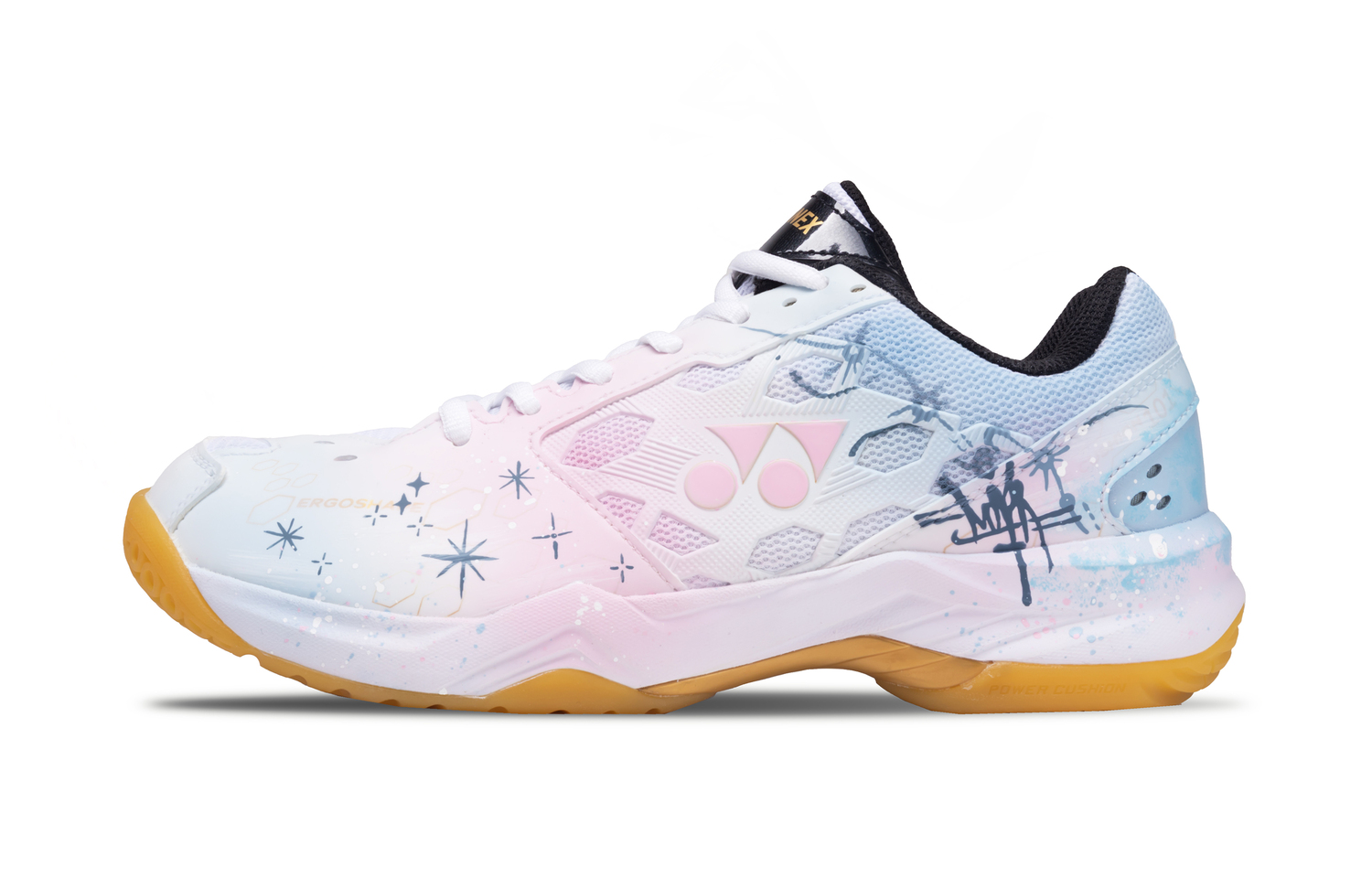 YONEX Power Cushion устойчивые к истиранию амортизаторы низкие бадминтонные кроссовки Unisex Pink Blue Mismatched — фото 4